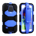 Wholesale Samsung Galaxy S5 Armor Shield Case Screen and Holster Clip (Black Blue)